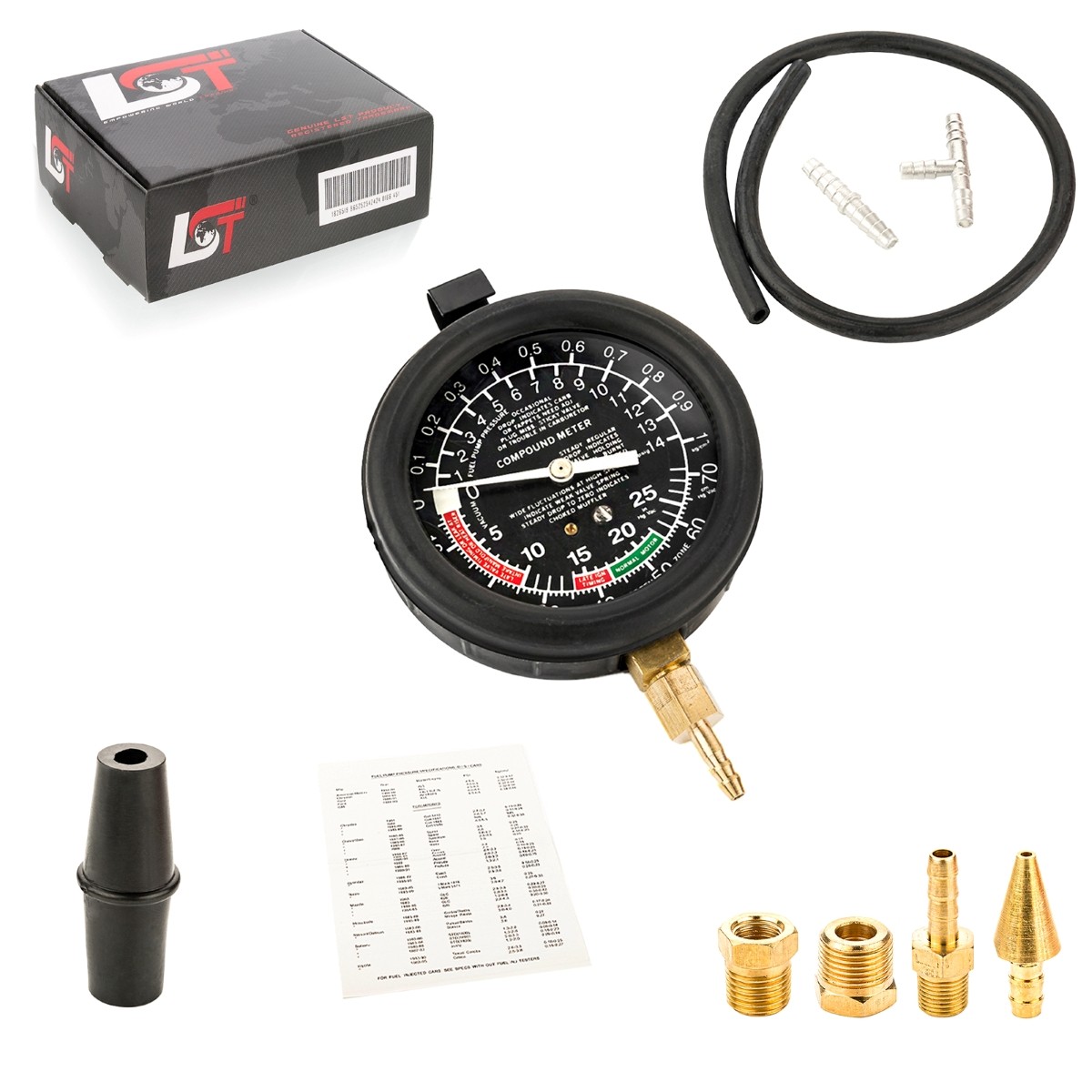 11-Piece Vacuum Tester Fuel Pump Vacuum Gauge Case for FORD