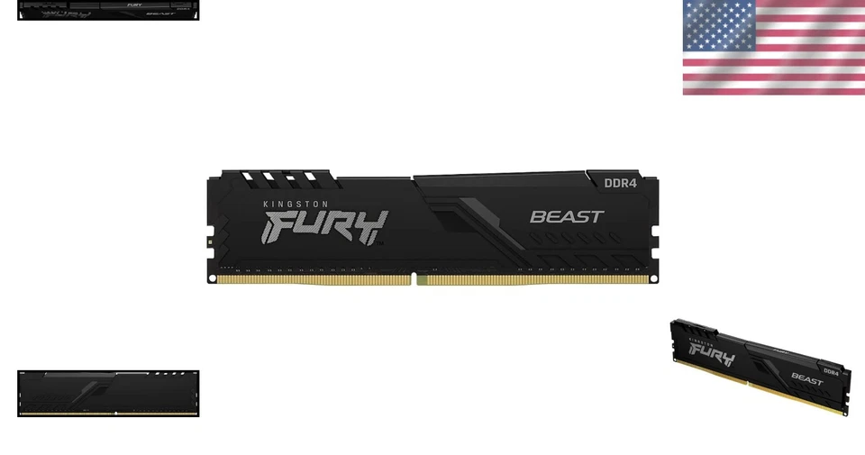 Kingston Fury Beast 8GB DDR4 RAM - Low-Profile Heat Spreader - Image 2 of 4