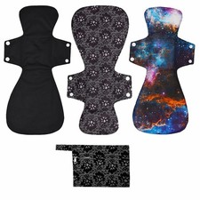 4 Pack 16 Inch Cloth Reusable Menstrual Pads, Washable Overnight or Post Part...