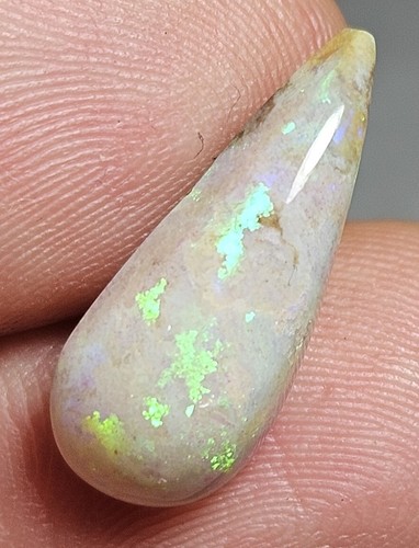 Andamooka Matrix Opal Polished 3.7 Ct Green Yellow Untreated Lapidary Specimen - Picture 8 of 14