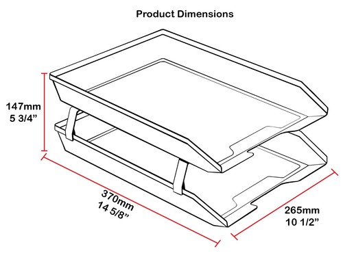Acrimet Facility 2 Tiers Double LetterTray Front Loading Design (Clear Blue) - Picture 4 of 4