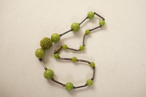 Collana di perle specchiate in bachelite verde (B4C/JSF6) retrò vintage metà secolo - Foto 2 di 6