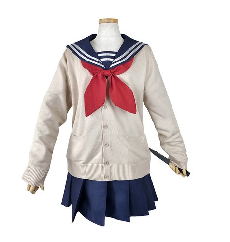 Anime My Hero Academia Himiko Toga Cosplay Costume Sailor Dress Skirt Props - Picture 15 of 29