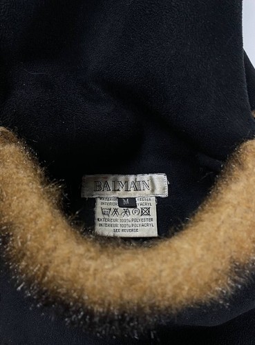 ๐จ 90s Balmain vintage heavy faux fur reversible coat jacket mans M browm black - Picture 9 of 16