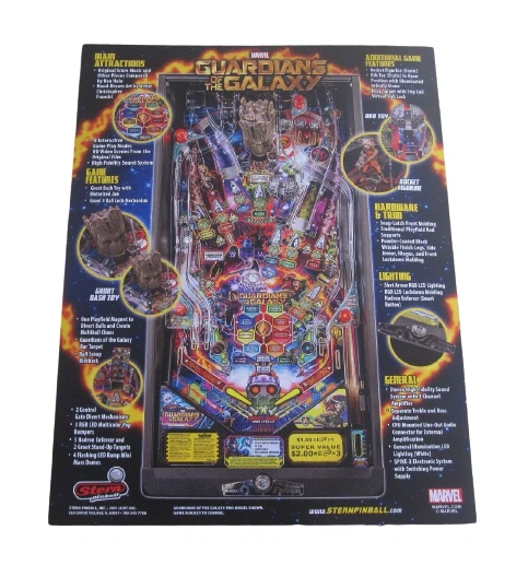STERN GUARDIANS OF THE GALAXY PINBALL FLYER 2018 - Image 2 of 2