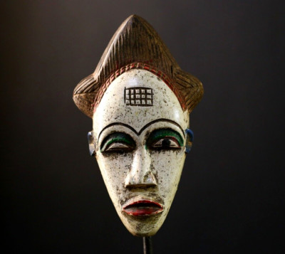 African Guro Mask Antique Wood Vintage Tribal Face Art Wall Hanging Decor-9604
