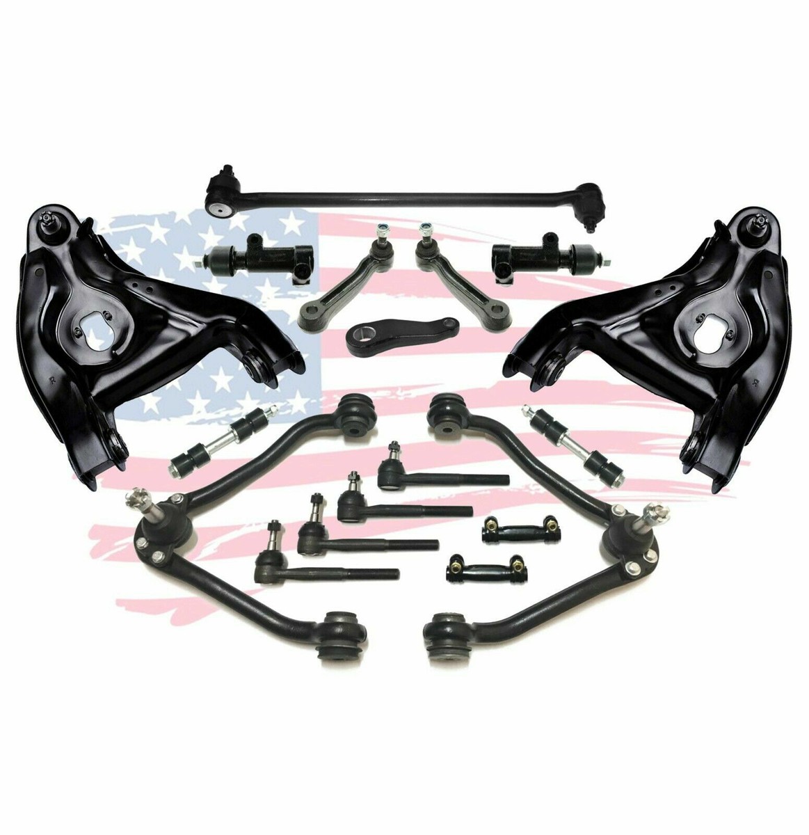8x Front Tie Rod Ends Ball Joints Sway Bar For Express Savana 2500 3500 2003-10