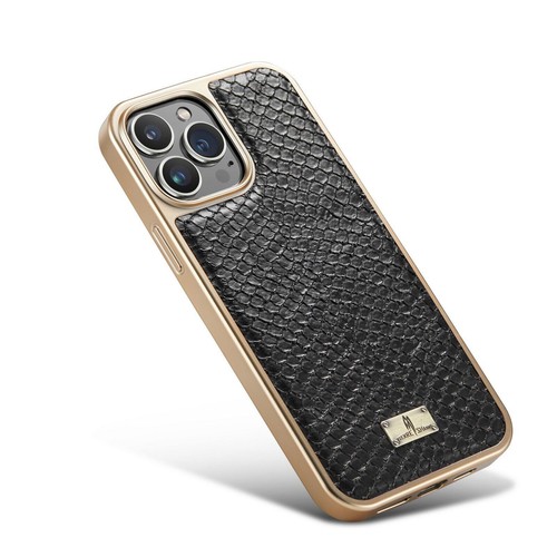 Leather Snake Pattern Bling Frame Phone Case For iPhone 11 12 13 14 Pro Max - 第 5/27 張圖片