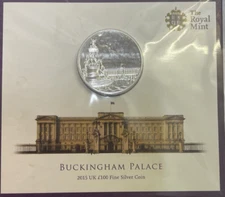 2015 BUCKINGHAM PALACE £100 - BU - ONE HUNDRED POUNDS FINE SILVER UK COIN PACK