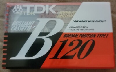 TDK B120 Brilliant Cassette Normal Position Type I Sealed Sold Each 10 AVAILABLE