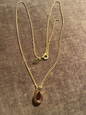 AVON FAUX RUBY PENDANT NECKLACE (JULY BIRTHDAY)