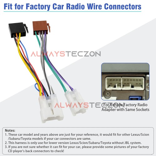 Car Radio Stereo ISO Wiring Harness Adapter for Toyota Subaru Lexus Scion - Picture 3 of 7