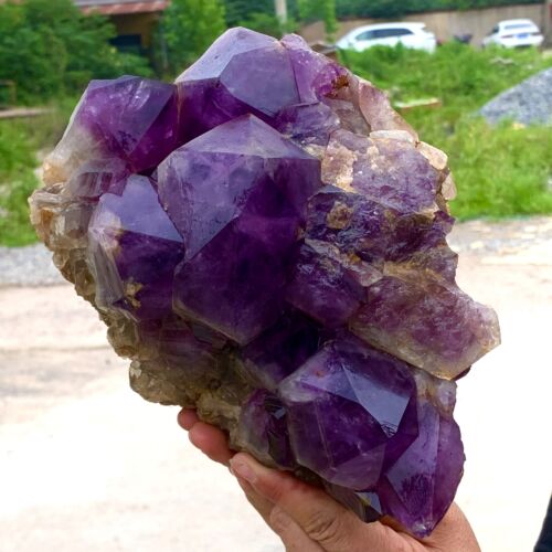 11.88LB Natural Amethyst geode quartz cluster crystal specimen Healing - Afbeelding 19 van 19