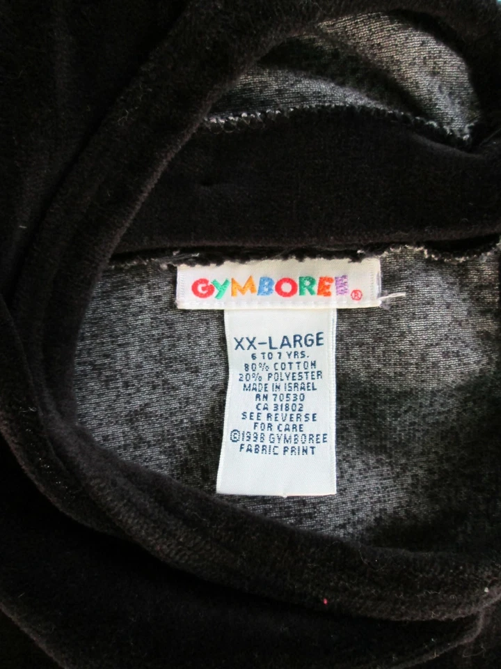 Gymboree Vintage XXL 6-7 Holiday Garland 1998 Black Floral Velvet Swing Top - Image 4 of 4