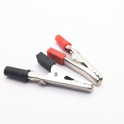 Ensemble de 10 clips crocodile isolés pour connexions de batterie rouge et noir - Imagen 5 de 6