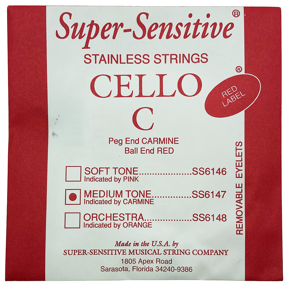 Super-Sensitive SS6147 Red Label Cello C String 4/4 Scale - Priced to Clear