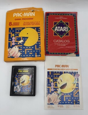Atari 2600 Pac-Man 1981 Video Game Cartridge Complete in Box w/ Manual CIB