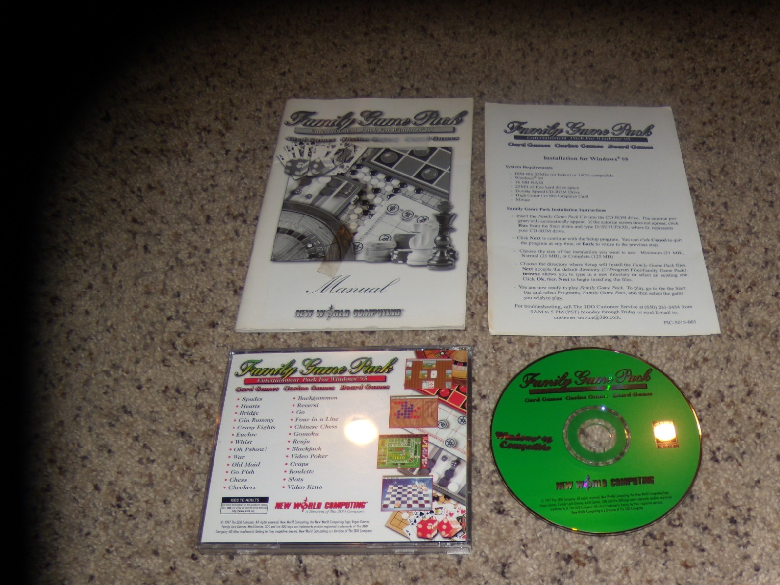 Family Game Pack for Windows 95 Near Mint PC Game with manual | eBay