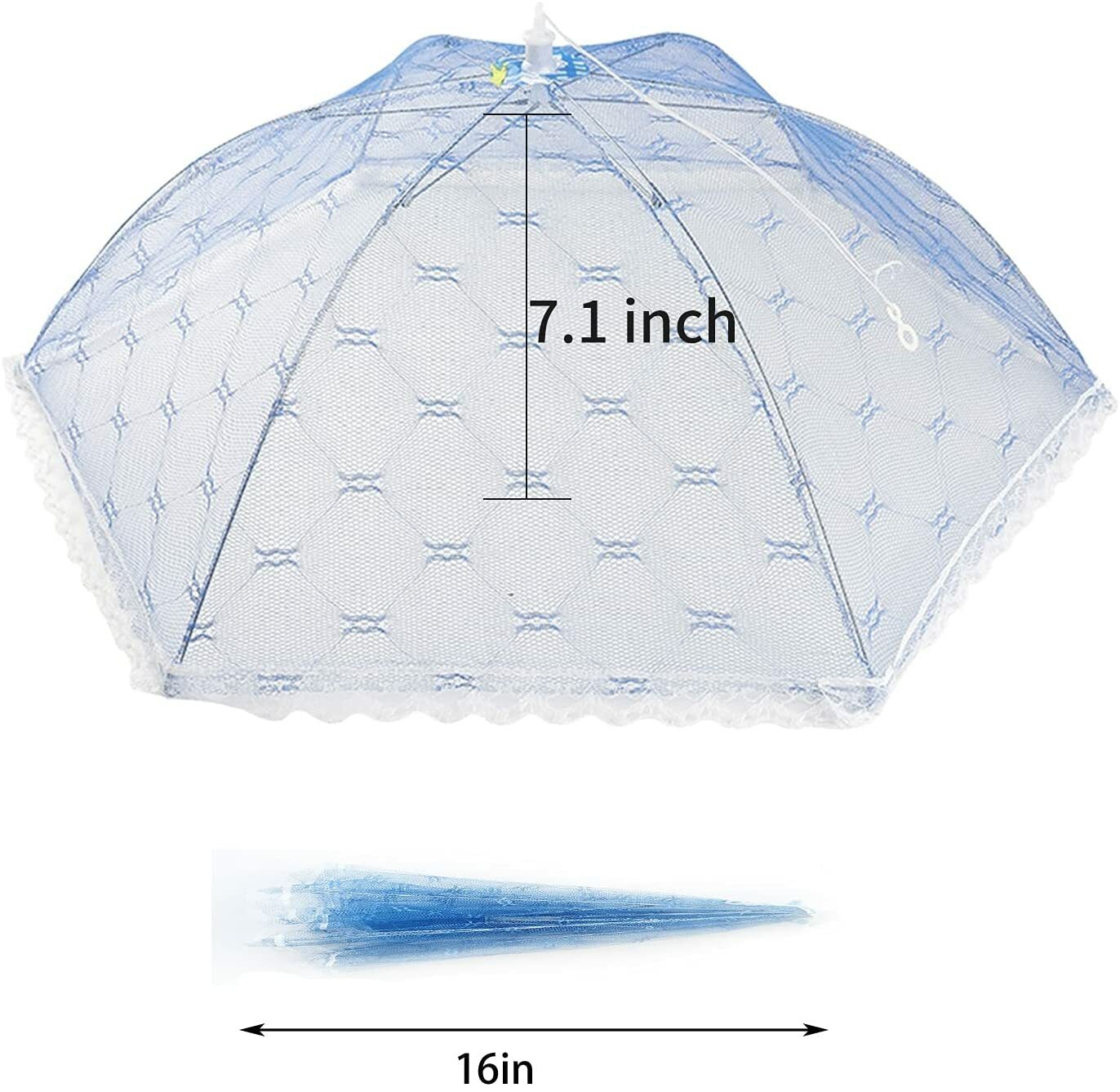 60cm Mesh Food Umbrella Food Cover Tent Foldable Lace Net Insect Fly
