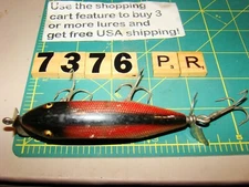 V7376 PR CREEK CHUB INJURED MINNOW WOODEN WITH GLASS EYES FISHING LURE