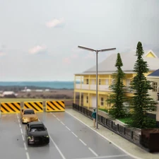 5pcs Model Trains OO Scale 1:76 Two-heads Lamp Street Light Warm White LEDs