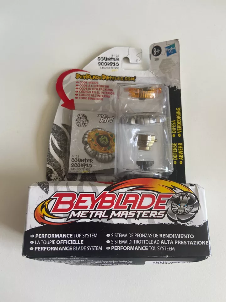 Toupie Beyblade Counter Scorpio B-125 Metal Masters Hasbro Neuve avec lanceur