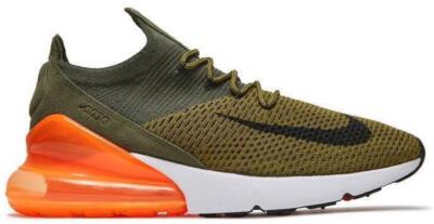 nike air max 270 flyknit olive flak total orange