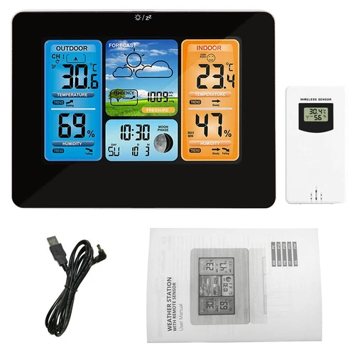 Wireless Digital Weather Station Temperature Barometer Thermometer Rain Gauge - Picture 12 of 12