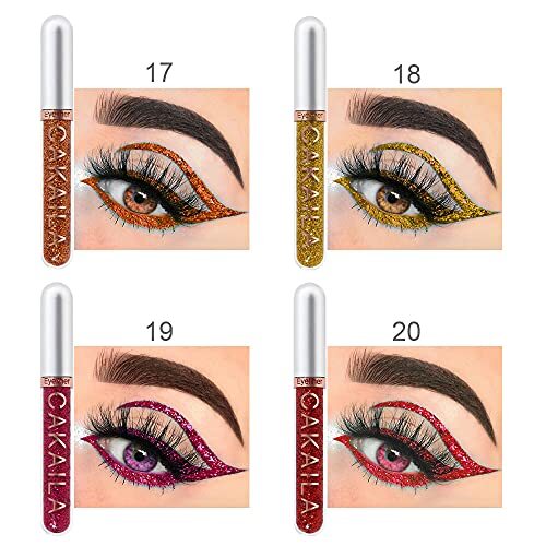 Liquid Glitter Eyeliner Sets 8 Colors Waterproof Women Eye Makeup Shiny Liners - Picture 5 of 6
