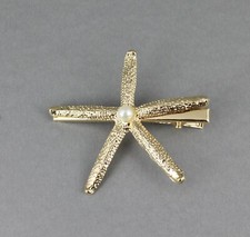 Gold Starfish barrette metal hair clip barrette star fish hair clip clamp