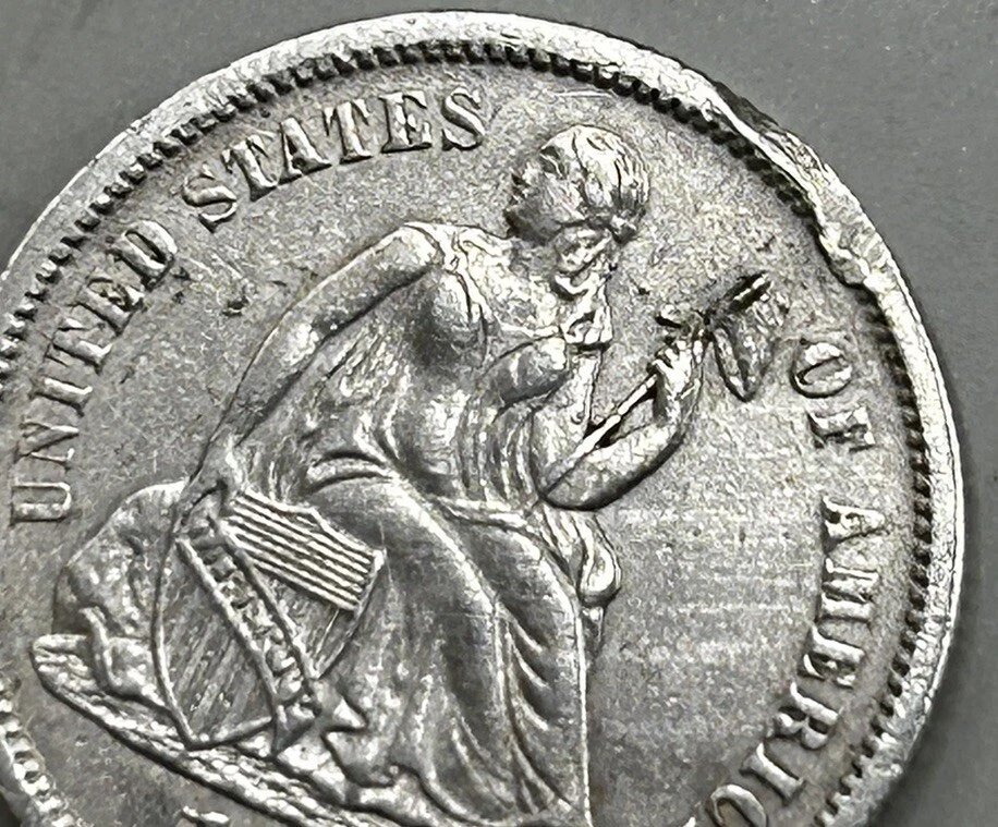 1869-S Seated Liberty Dime, Choice AU - Details Rim - Image 3 of 4