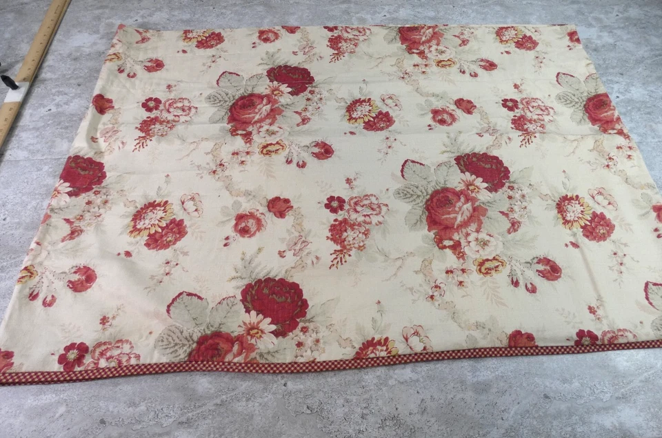 Waverly Cenefa Curtin Crema Rojo Norfolk Rosa Floral Country Clásico 27X38 Foto 2 de 4