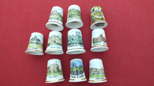 JOB LOT BUNDLE 10 THIMBLES WITH CASES - VARIOUS CASTLES - Picture 3 of 13