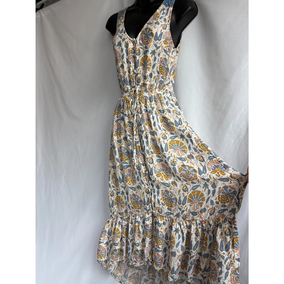 Vestido Floral Midi Lucky Brand Talla XS Étnico Boho Cottagecore Bohemio Femenino Foto 4 de 4