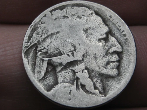 1927 S Buffalo Nickel 5 Cent Piece- San Francisco, About Good Details