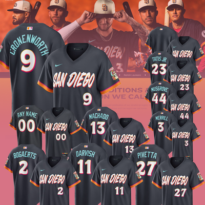 #ad #ad Men#x27;s San Diego Padres Obsidian 2026 City Connect Stadium Stitched $69.99