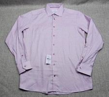 Eton Shirt Mens 16.5/ 42 Purple Check Contemporary Long Sleeve Dress Formal