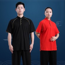 Cotton Linen Martial Arts Tai Chi Uniform T-shirt Shirt Kung Fu Wingchun Suit