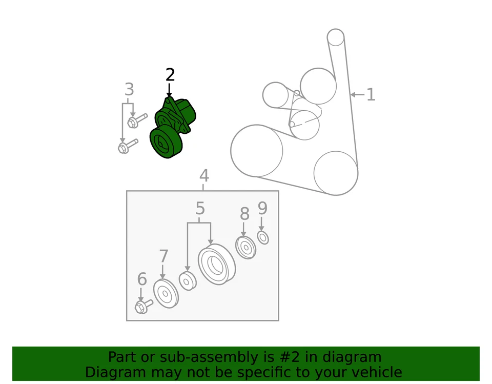 Tensor de cinturón Serpentine 2.5 genuino Nissan Altima Sentra Rogue NUEVO OEM Foto 3 de 4