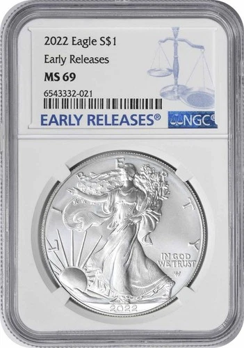 2022 $1 American Silver Eagle MS69 Early Releases NGC