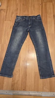 True Luck Men s Blue Medium Wash Stretch Denim Jeans Straight Leg Regular Fit