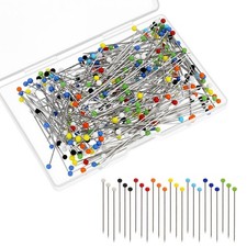 300PCS Sewing Pins for Fabric, Straight Pins with Glass Ball Heads, Corsage Pins