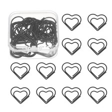 20pcs Black Plastic Metal Heart Clip