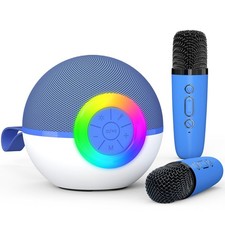 Karaoke Microphone Machine Toys for Kids Adults, Mini Portable Bluetooth Spea...
