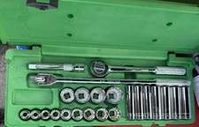 NEW - SK #4123-6 (23 PC) 1/2” DRIVE 6 POINT SOCKET SET W/CASE - USA - FREE SHIP
