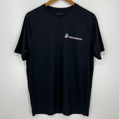 USMC Marines Short Sleeve T-Shirt Men's Size M Black Moisture Wicking USA NWOT