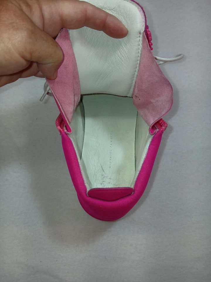 Giusppe Zanotti Pink Hightops Sz 11 Italy Designer UNISEX Has Wear See Pics  - Image 3 of 4