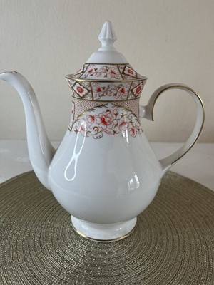 Royal Grafton Empress Kaffee/Teekanne mit Deckel - Red Floral Bone China Vintage