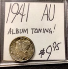 1941 Mercury Silver Dime AU! Album Toning! ENN Coins
