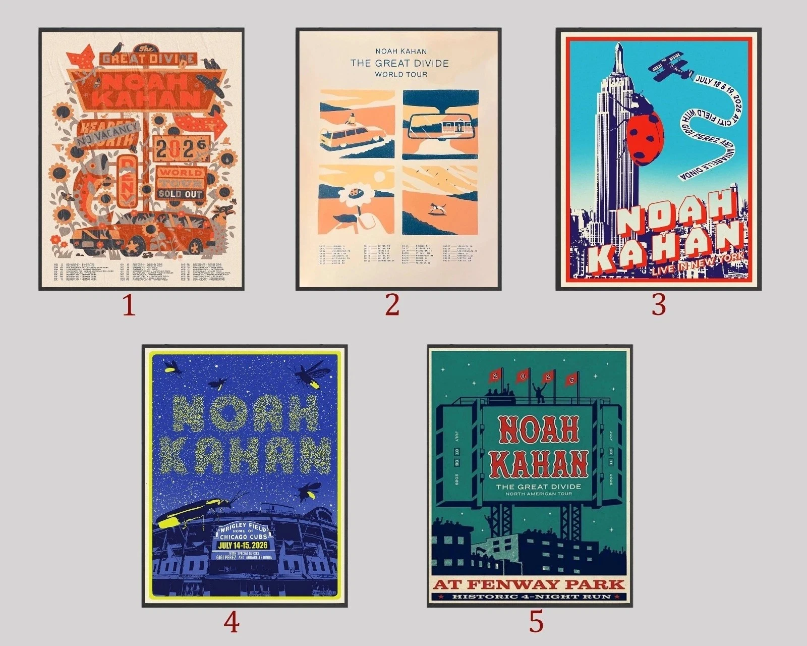 Noah Kahan Exclusive Poster The Great Divide Tour 2026 Poster